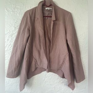 Cabi Women’s Asymmetrical Blush Pink Tan Boiled Wool Valintina Draped Jacket; M